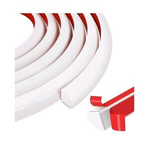 MYFAMIREA Flexible Quarter Round Molding 120 Inch Peel and Stick Rubber Quarter